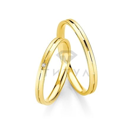 Т-26740 золотые парные обручальные кольца (ширина 2 мм.) (цена за пару)