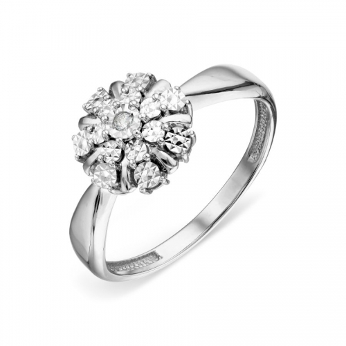 Ювелирный завод Топаз Женское кольцо из белого золота с бриллиантом