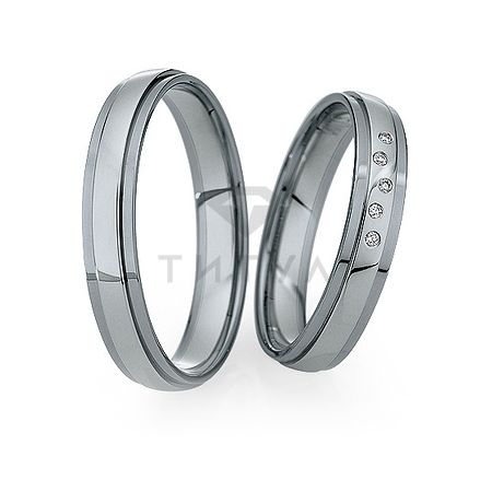 Т-27217 золотые парные обручальные кольца (ширина 4 мм.) (цена за пару)