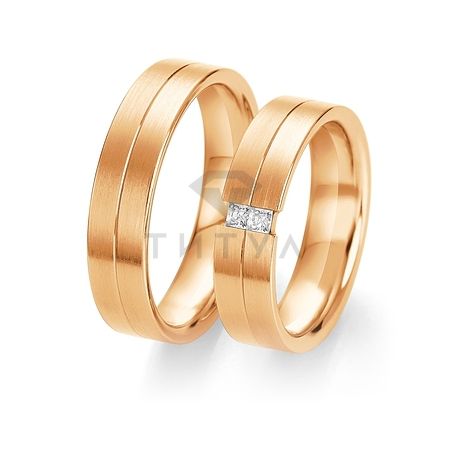 Т-28581 золотые парные обручальные кольца (ширина 5 мм.) (цена за пару)