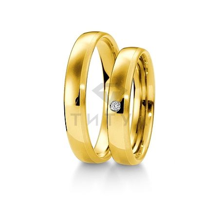 Т-27508 золотые парные обручальные кольца (ширина 4 мм.) (цена за пару)