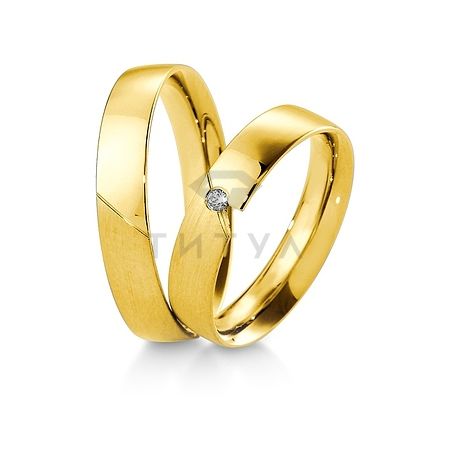 Т-27688 золотые парные обручальные кольца (ширина 4 мм.) (цена за пару)