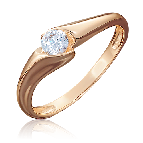 Ювелирный завод «Платина» Кольцо из красного золота с бриллиантом