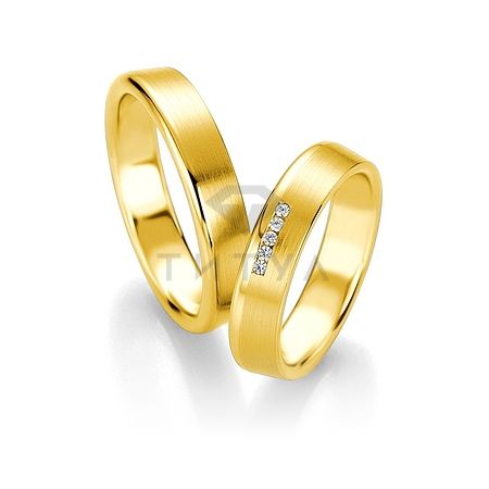 Т-28239 золотые парные обручальные кольца (ширина 5 мм.) (цена за пару)