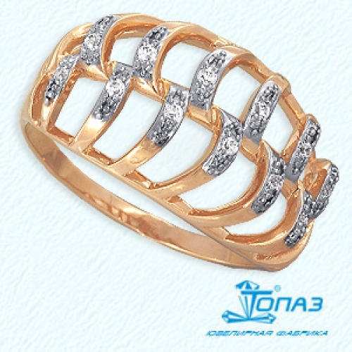 Ювелирный завод Топаз Золотое кольцо с фианитами