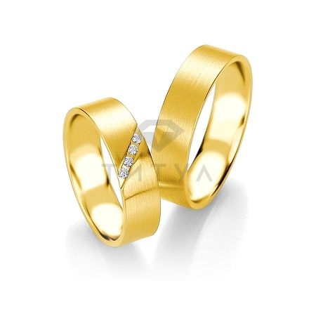 Т-28713 золотые парные обручальные кольца (ширина 6 мм.) (цена за пару)
