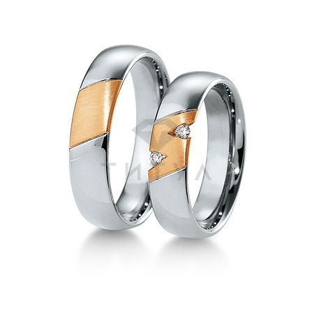 Т-28599 золотые парные обручальные кольца (ширина 5 мм.) (цена за пару)