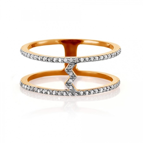 Золотое кольцо Геометрия с бриллиантами