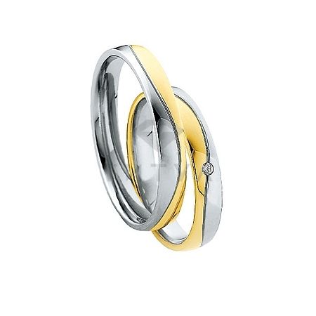 Т-27123 золотые парные обручальные кольца (ширина 3 мм.) (цена за пару)