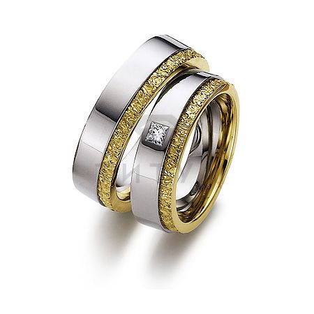 Золотые парные обручальные кольца (ширина 6 мм.) (цена за пару)