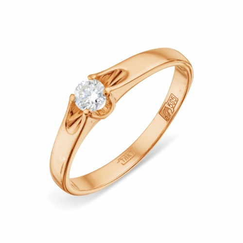 Ювелирный завод Топаз Золотое кольцо с бриллиантом