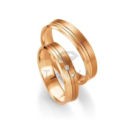 Т-27146 золотые парные обручальные кольца (ширина 5 мм.) (цена за пару)