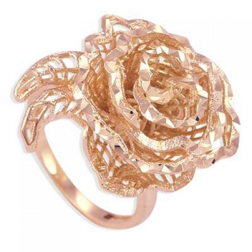 Ювелирный завод Топаз Золотое кольцо Ажурный цветок без камней