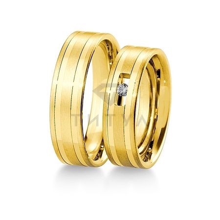 Т-28628 золотые парные обручальные кольца (ширина 6 мм.) (цена за пару)
