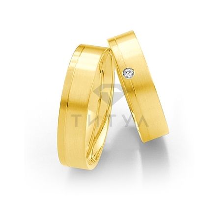 Т-27888 золотые парные обручальные кольца (ширина 5 мм.) (цена за пару)