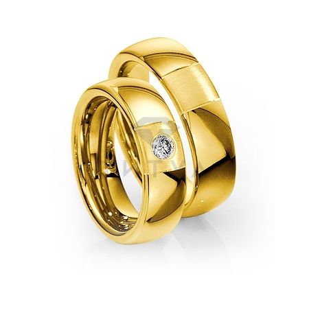 Т-28940 золотые парные обручальные кольца (ширина 6 мм.) (цена за пару)