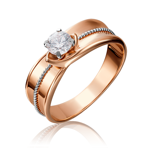 Золотое кольцо с вставками Swarovski