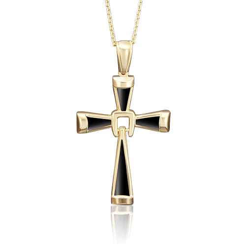 Золотой крестик с эмалью