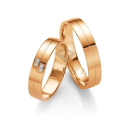 Т-27186 золотые парные обручальные кольца (ширина 4 мм.) (цена за пару)