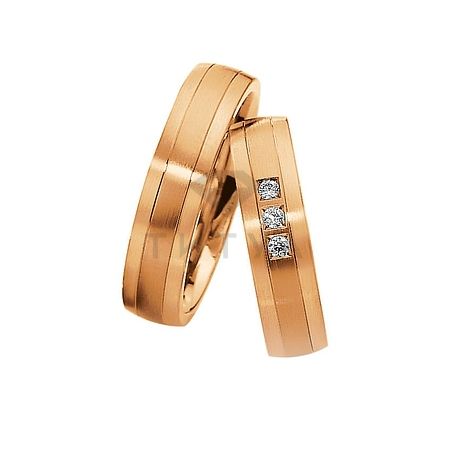 Т-28134 золотые парные обручальные кольца (ширина 5 мм.) (цена за пару)