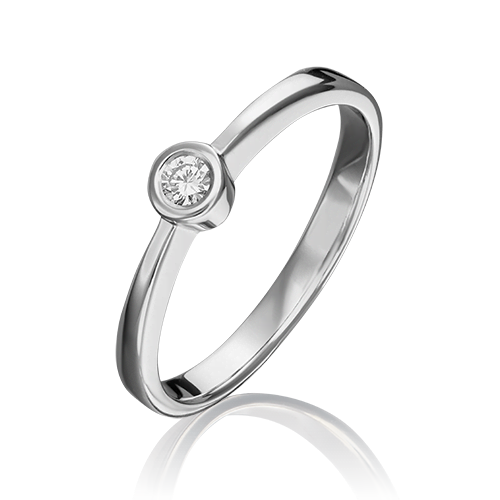Ювелирный завод «Платина» Кольцо из белого золота с бриллиантом