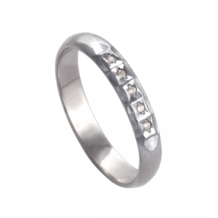 Т331611249 кольцо из белого золота обручальное с бриллиантами