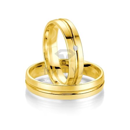 Т-27443 золотые парные обручальные кольца (ширина 4 мм.) (цена за пару)