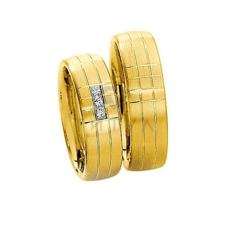Т-28329 золотые парные обручальные кольца (ширина 6 мм.) (цена за пару)