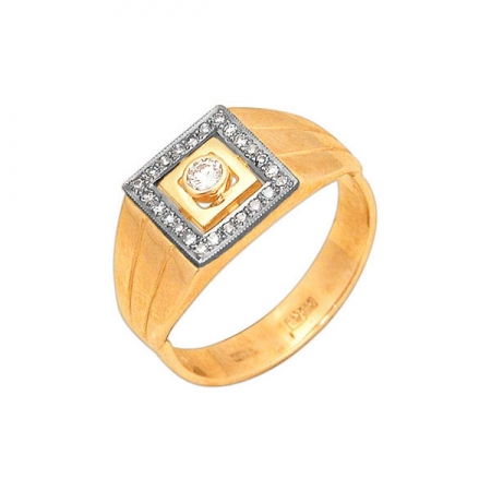Кольцо-печатка из золота с бриллиантами