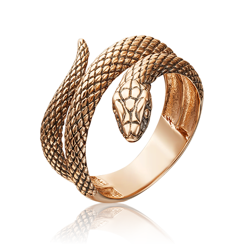 Кольцо «Змея» из красного золота