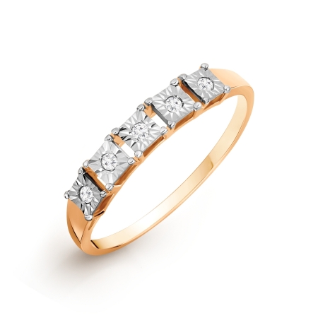 Россия Золотое кольцо с бриллиантами Имитация крупного бриллианта
