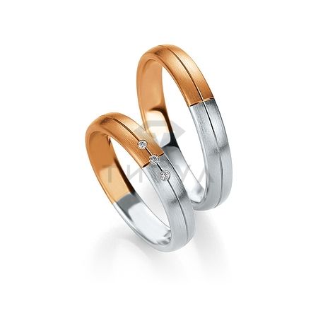 Т-27983 золотые парные обручальные кольца (ширина 4 мм.) (цена за пару)
