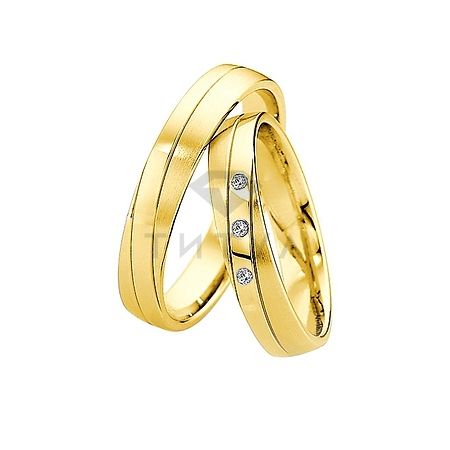 Т-26922 золотые парные обручальные кольца (ширина 4 мм.) (цена за пару)