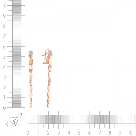 Серьги из розового золота 585 пробы с бриллиантами