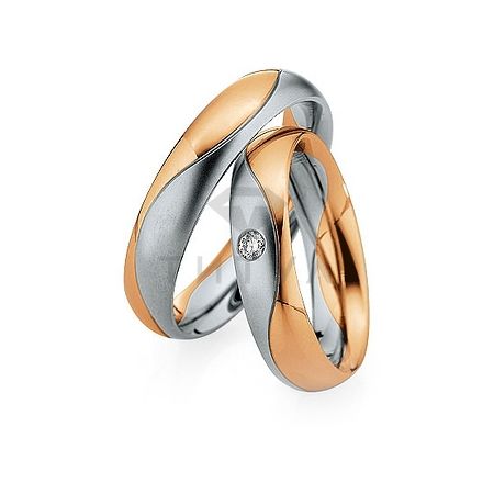 Т-28101 золотые парные обручальные кольца (ширина 5 мм.) (цена за пару)