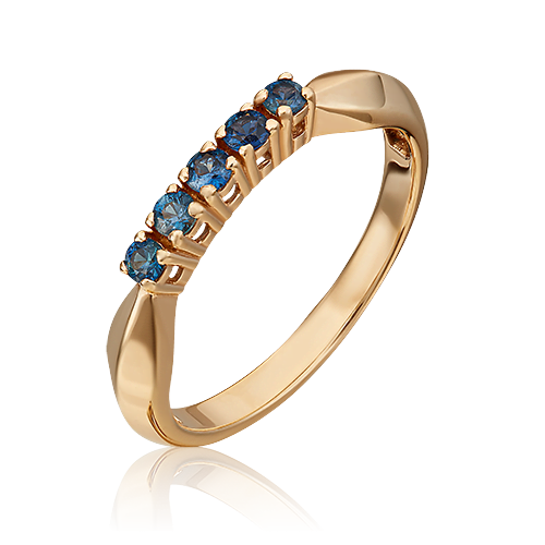 Ювелирный завод «Платина» Кольцо из красного золота с сапфиром