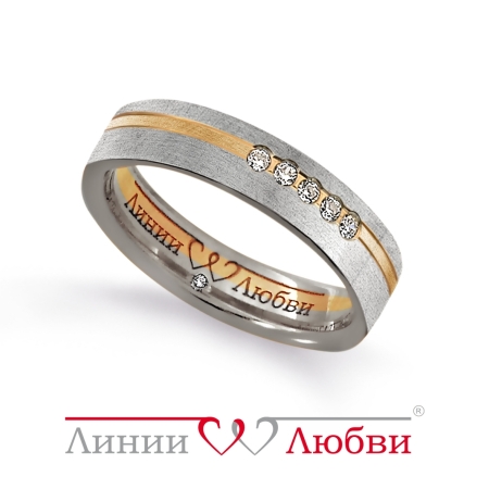 Л23131246 кольцо обручальное из комбинированного золота с бриллиантами