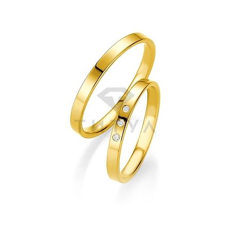 Т-26778 золотые парные обручальные кольца (ширина 2 мм.) (цена за пару)