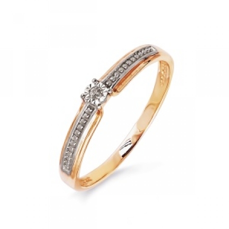 Т145613413 золотое кольцо с бриллиантом