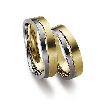 Т-28458 золотые парные обручальные кольца (ширина 6 мм.) (цена за пару)