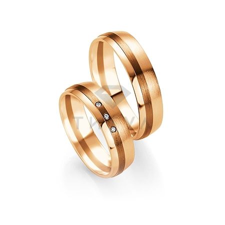 Т-27313 золотые парные обручальные кольца (ширина 5 мм.) (цена за пару)