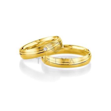 Т-27833 золотые парные обручальные кольца (ширина 4 мм.) (цена за пару)