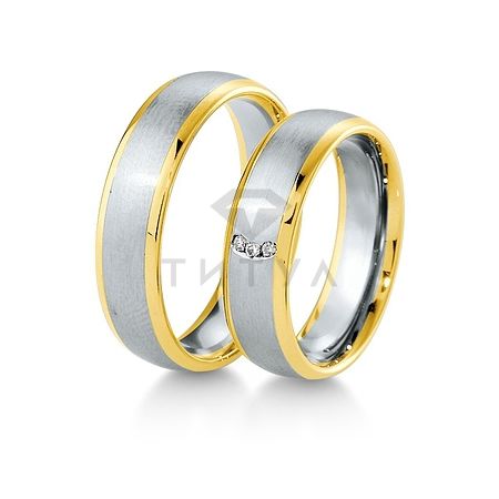 Т-28238 золотые парные обручальные кольца (ширина 6 мм.) (цена за пару)