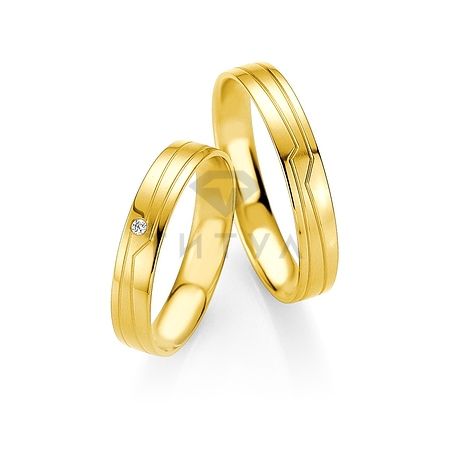 Т-27360 золотые парные обручальные кольца (ширина 4 мм.) (цена за пару)