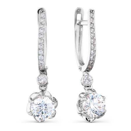 Т307028646 серьги из белого золота с swarovski zirconia