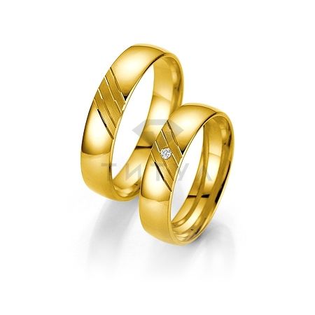 Т-27126 золотые парные обручальные кольца (ширина 5 мм.) (цена за пару)