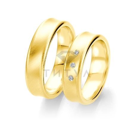 Т-28227 золотые парные обручальные кольца (ширина 6 мм.) (цена за пару)