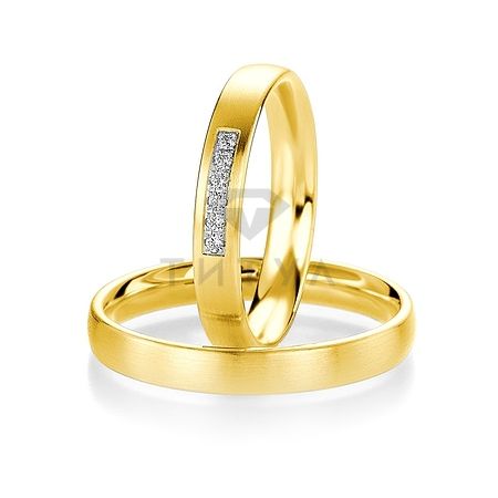 Т-27269 золотые парные обручальные кольца (ширина 3 мм.) (цена за пару)
