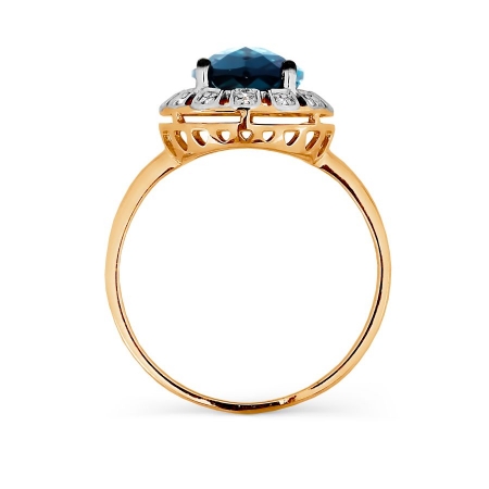 Т141016404 золотое кольцо с топазом, бриллиантами