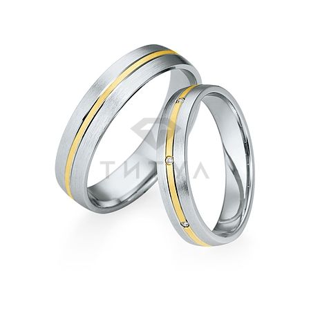 Т-27720 золотые парные обручальные кольца (ширина 4 мм.) (цена за пару)